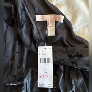 Hutch velvet floral burnout one shoulder dress size 1x
